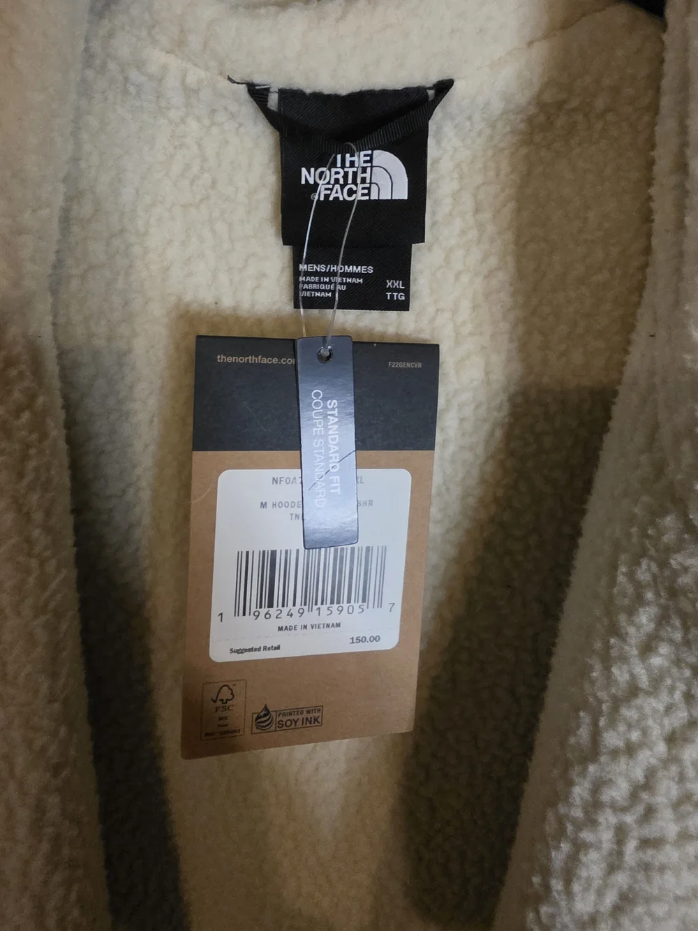 The North Face Men’s Gray Sherpa-Lined Hooded Jacket Size XXL